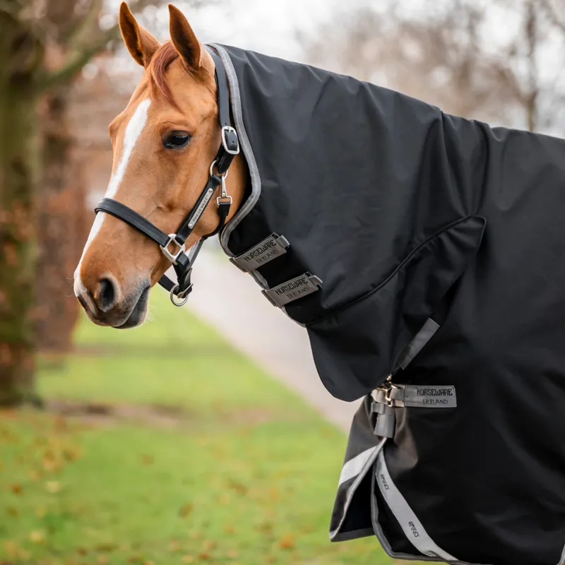 Horseware Amigo 1200D integrated Turnout Rug 0g - Black/Titanium Grey Silver-1