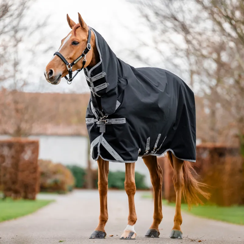 Horseware Amigo 1200D integrated Turnout Rug 0g - Black/Titanium Grey Silver-3