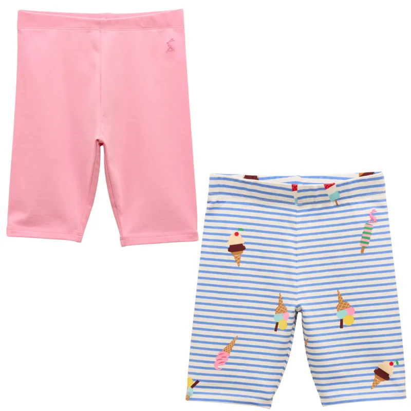 Joules Kids Cartwheel Pack Of Two Cycling Shorts - Ice Cream