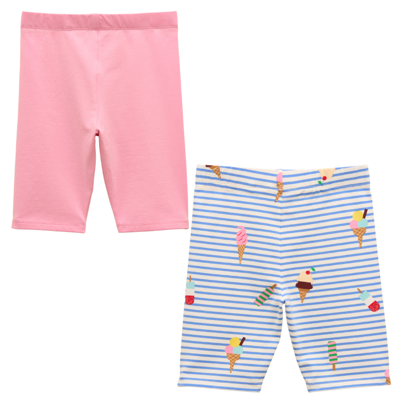 Joules Kids Cartwheel Pack Of Two Cycling Shorts - Ice Cream-1