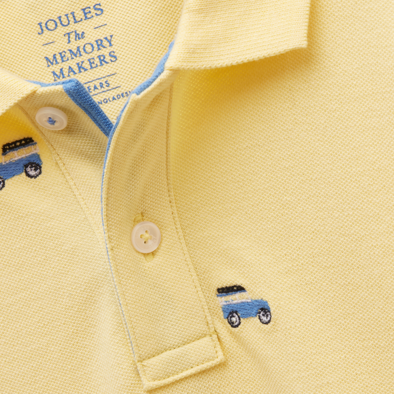 Joules Kids' Woody Polo Shirt - Yellow Embroidered-3