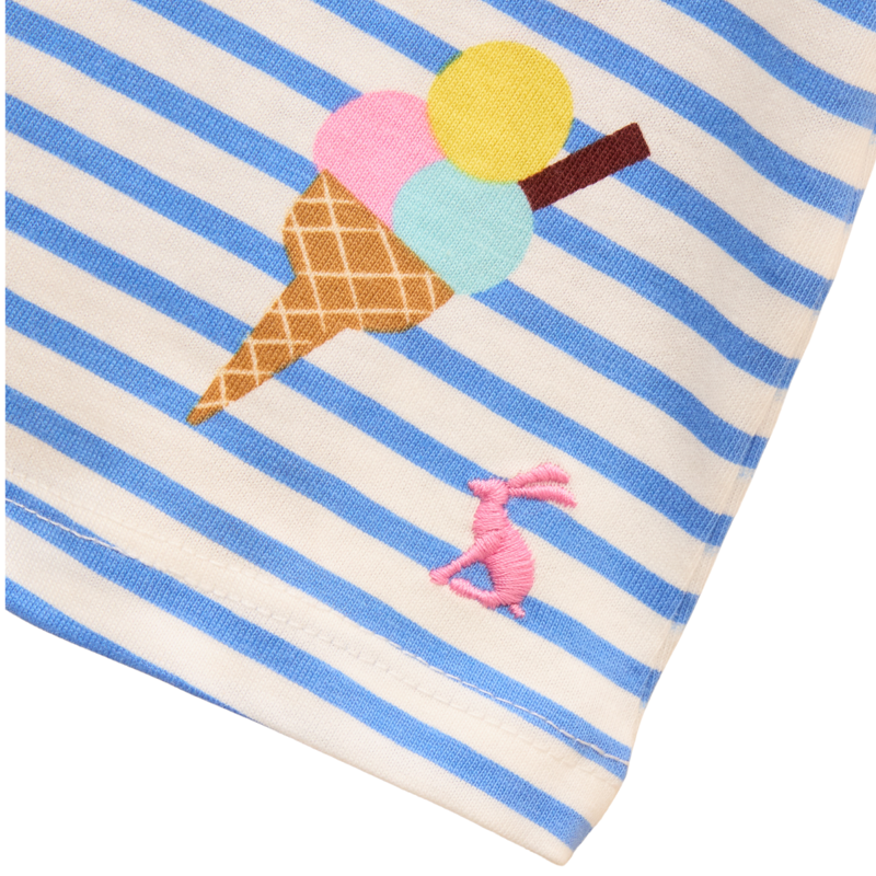 Joules Kids' Butterfly Frill Sleeve Vest - Ice Cream Stripe-3