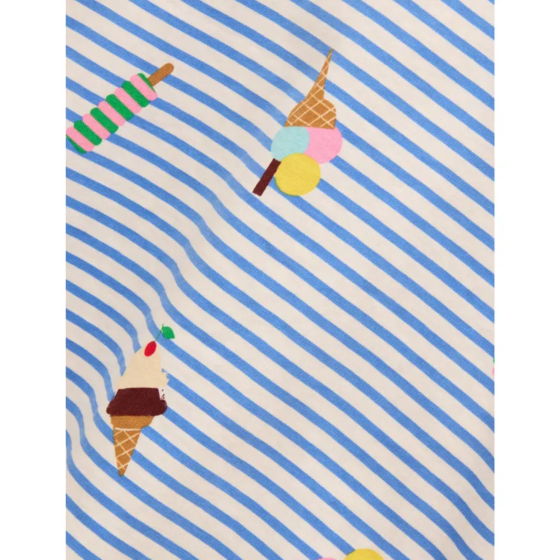 Joules Kids' Butterfly Frill Sleeve Vest - Ice Cream Stripe-4