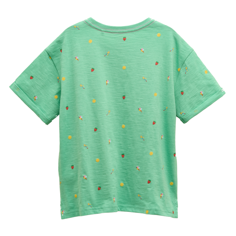 Joules Kids' Fun Days Tennis Print T-Shirt - Green-1