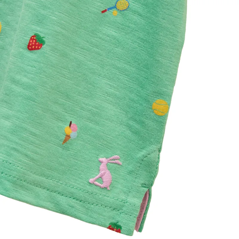Joules Kids' Fun Days Tennis Print T-Shirt - Green-3