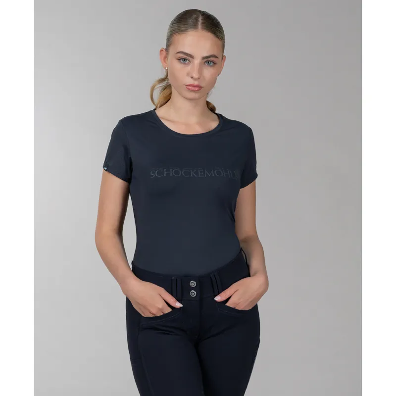 Schockemohle Ladies SPNina Style T-Shirt - Dark Navy-3