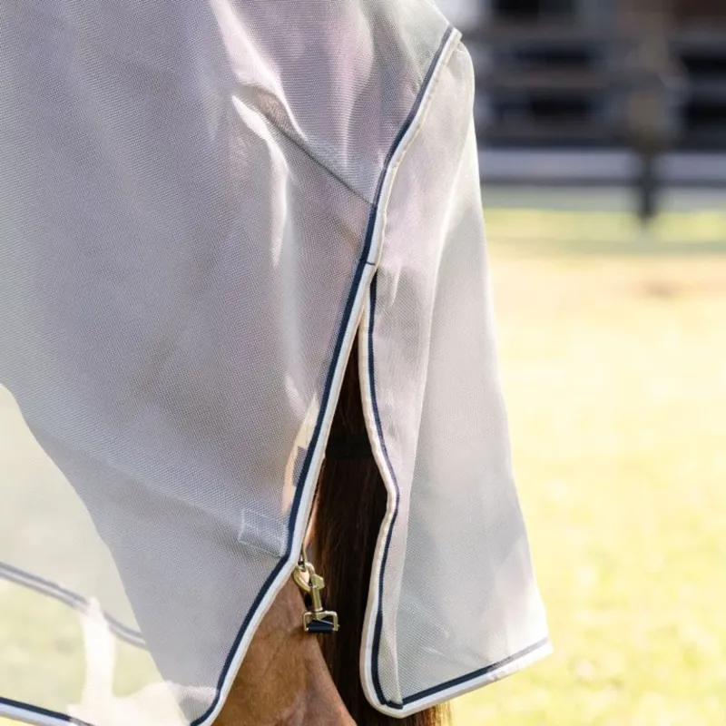 Horseware Rambo Protector Integrated Fly Sheet -Silver/Navy White Beige-3