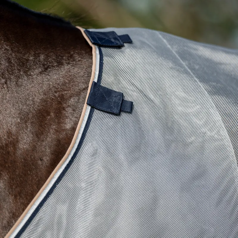 Horseware Rambo Protector Fieldsafe Plus Fly Sheet - Silver/Navy White beige-1