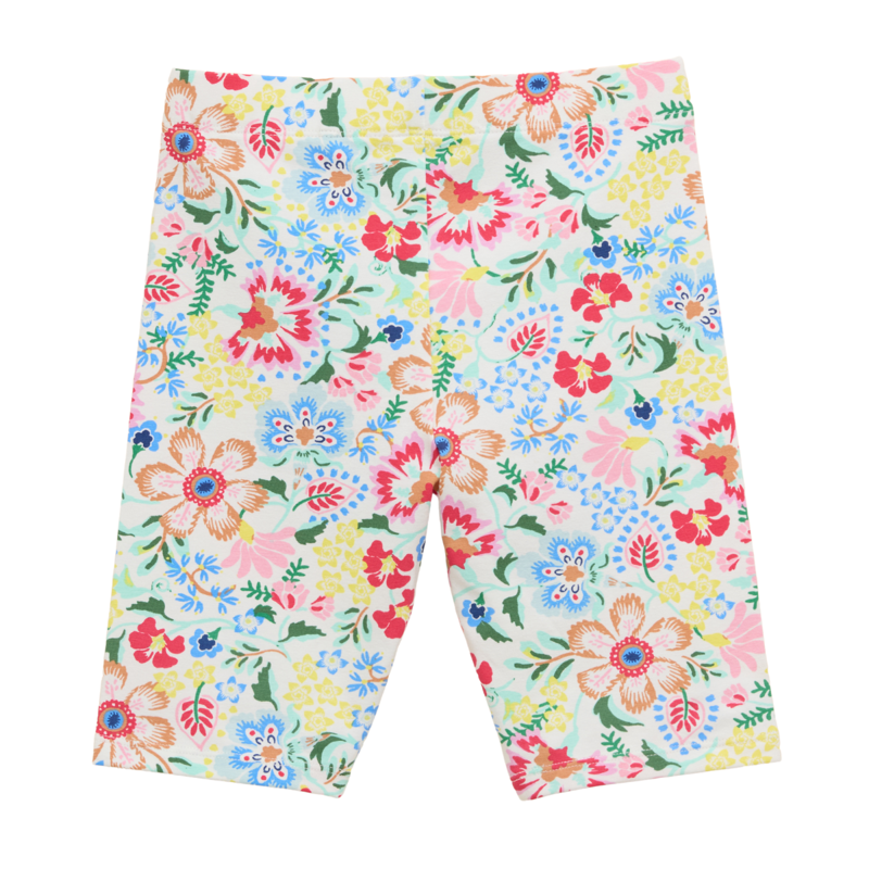 Joules Kids Cartwheel Pack Of Two Cycling Shorts - Cream Floral-1