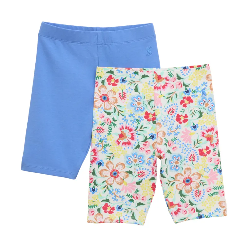 Joules Kids Cartwheel Pack Of Two Cycling Shorts - Cream Floral