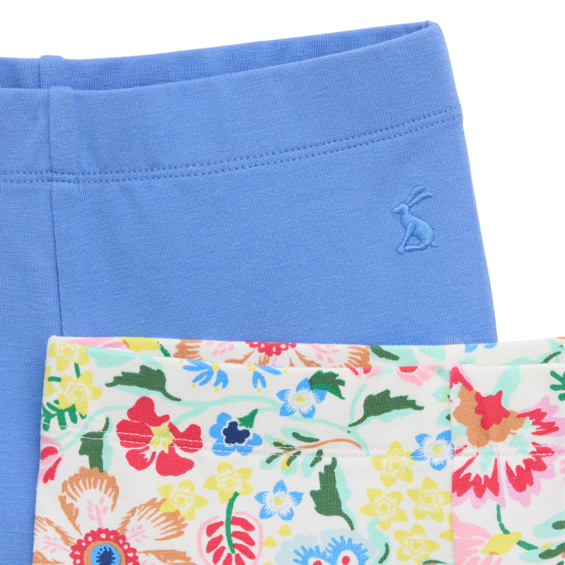 Joules Kids Cartwheel Pack Of Two Cycling Shorts - Cream Floral-4