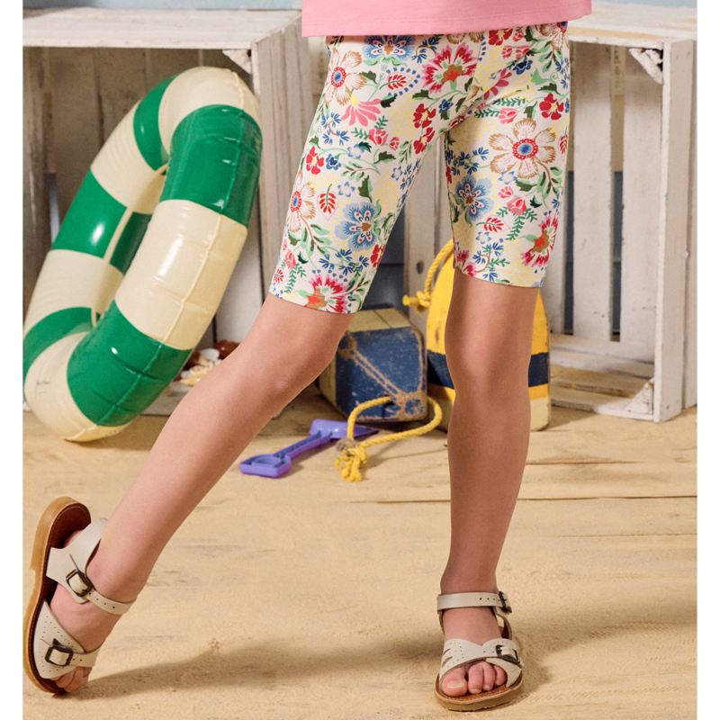 Joules Kids Cartwheel Pack Of Two Cycling Shorts - Cream Floral-3