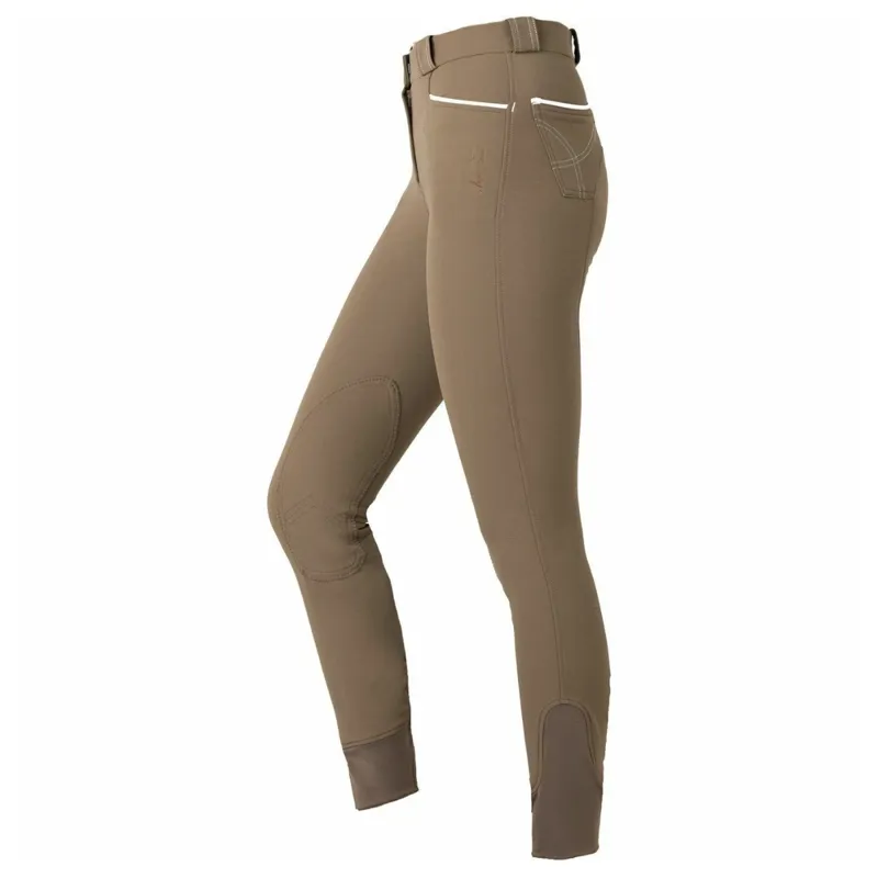 Mark Todd Ladies Contender Competition Breeches - Taupe/White-1