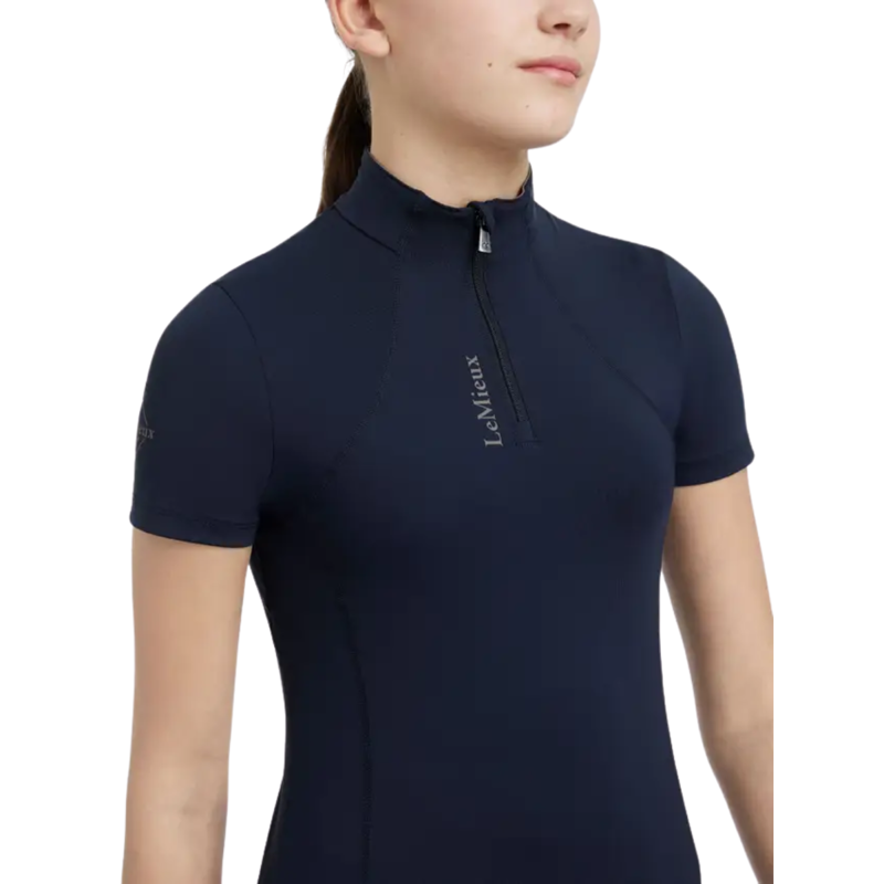 LeMieux Young Rider Classique Short Sleeve Base Layer - Navy-2