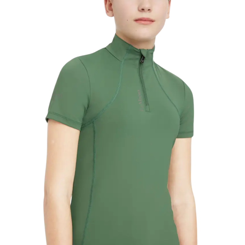 LeMieux Young Rider Classique Short Sleeve Base Layer - Hunter Green-2