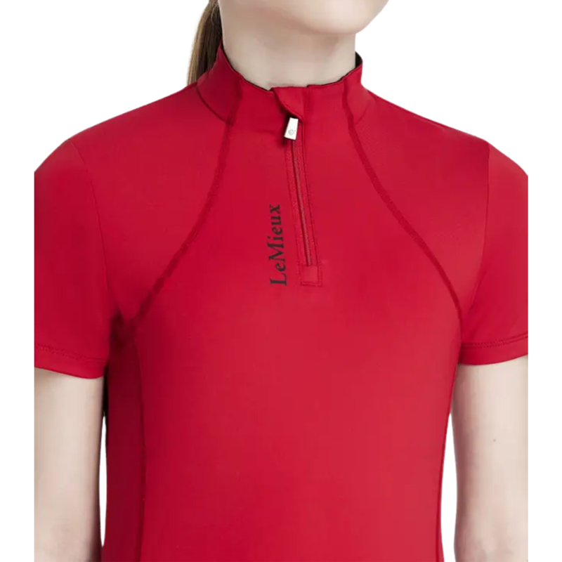 LeMieux Young Rider Classique Short Sleeve Base Layer - Chilli-2