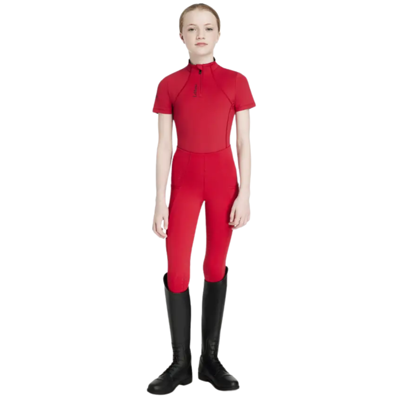 LeMieux Young Rider Classique Short Sleeve Base Layer - Chilli-3
