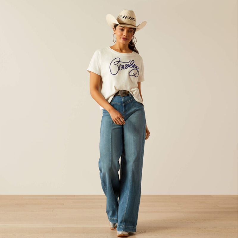 Ariat Women's Cowboy T-Shirt - Cloud Dancer-3