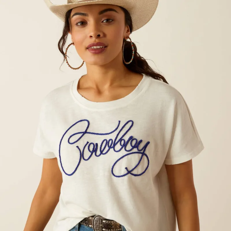 Ariat Women's Cowboy T-Shirt - Cloud Dancer-2