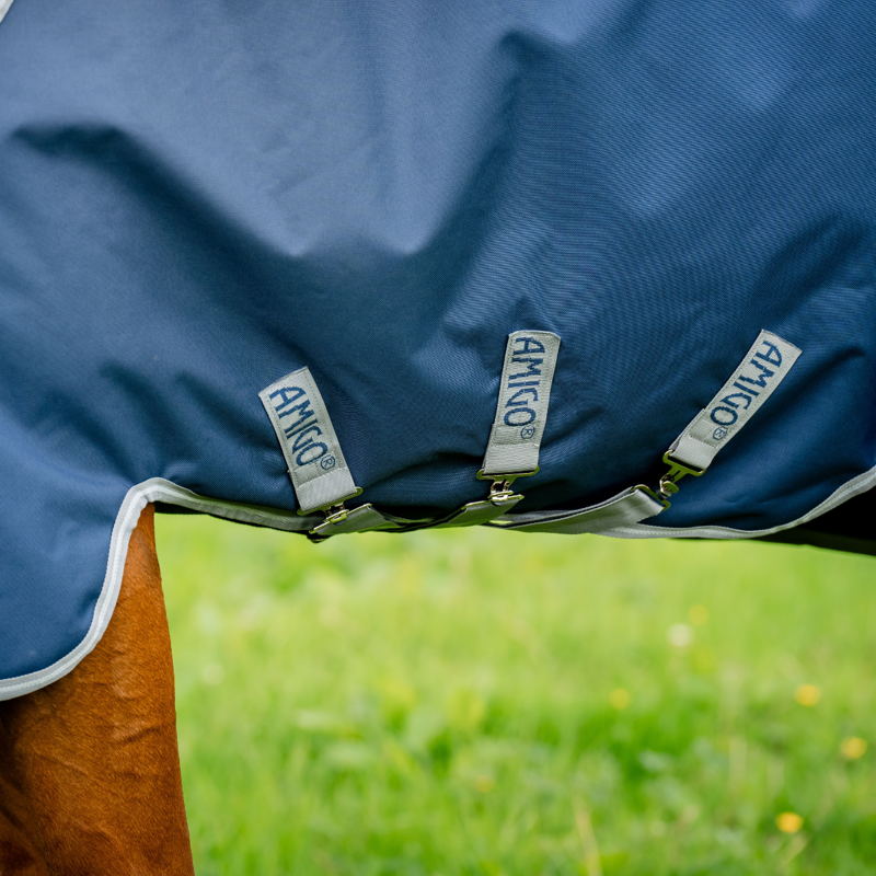 Horseware Amigo 1200D Plus Turnout Rug 50g - Navy/Titanium Grey Silver-3