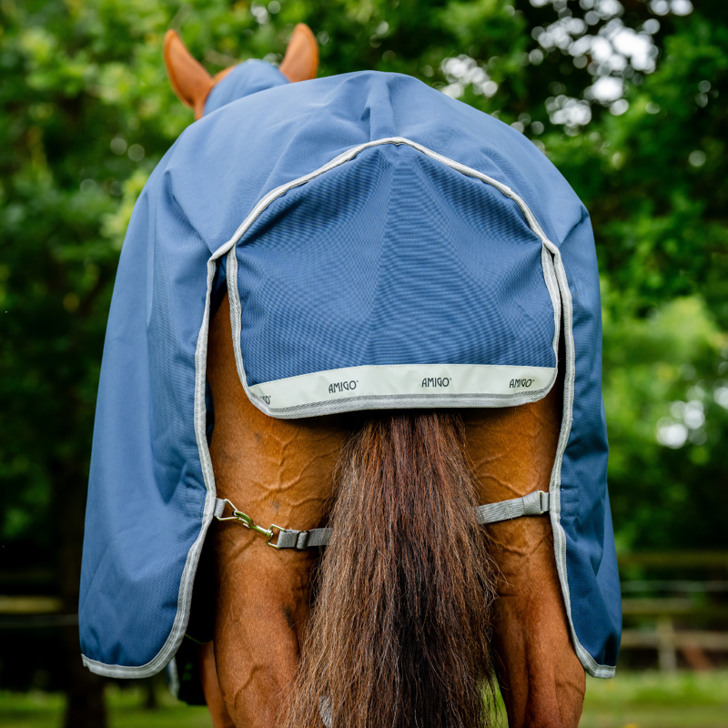 Horseware Amigo 1200D Plus Turnout Rug 50g - Navy/Titanium Grey Silver-5