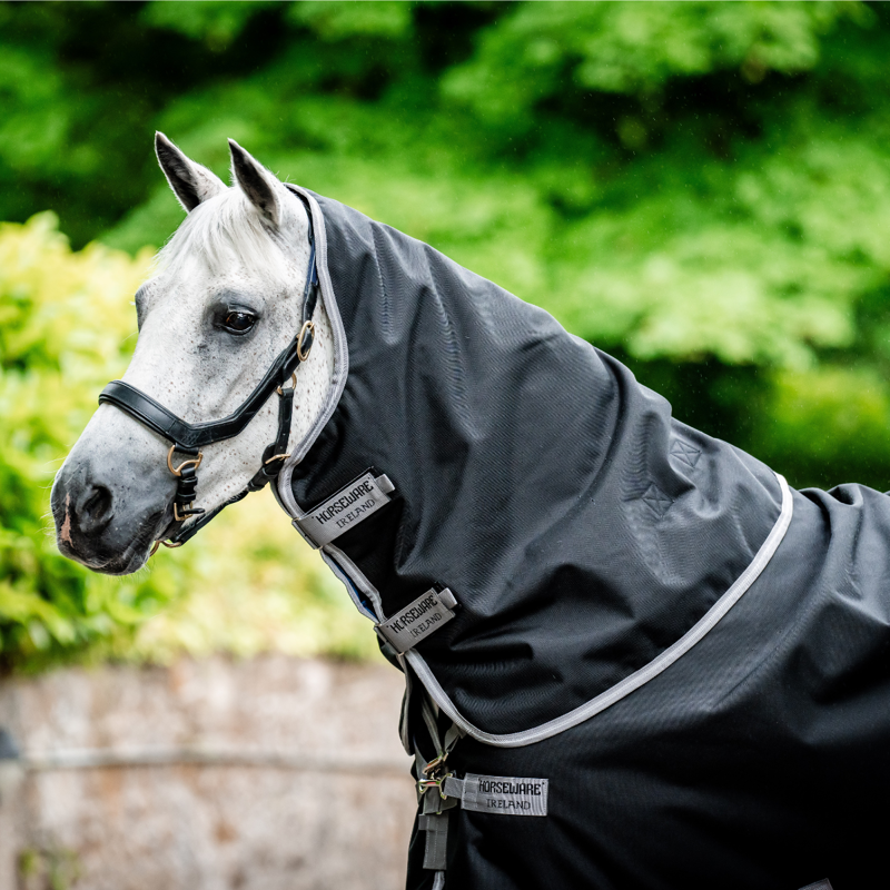 Horseware Amigo 1200D Plus Turnout Rug 50g - Black/Titanium Grey Silver-1