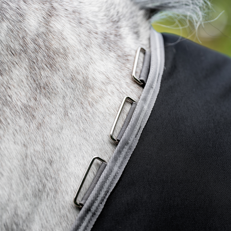 Horseware Amigo 1200D Plus Turnout Rug 50g - Black/Titanium Grey Silver-3