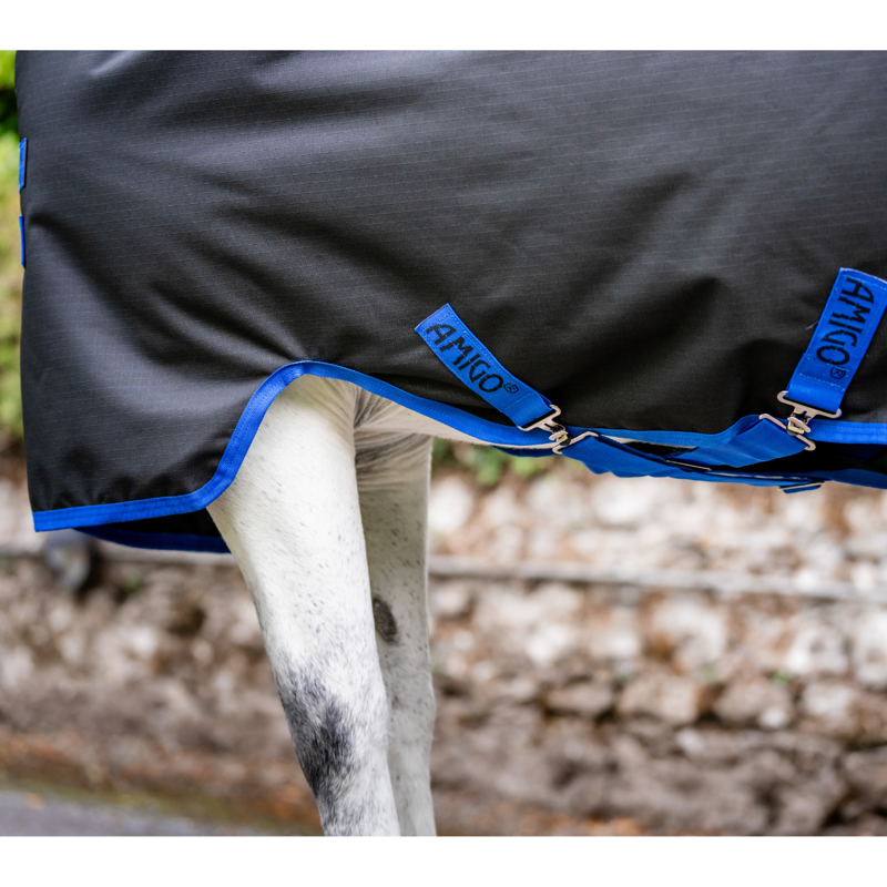 Horseware Amigo Ripstop 900D Pony Turnout Rug 0g - Black/Classic Blue-3