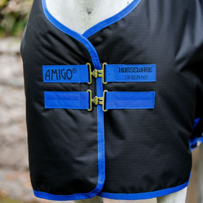 Horseware Amigo Ripstop 100g 900D Plus Pony Turnout Rug - Black/Classic Blue-1