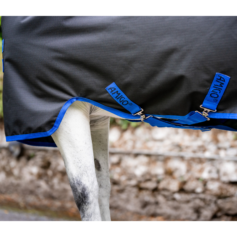 Horseware Amigo Ripstop 200g 900D Plus Pony Turnout Rug - Black/Classic Blue-2