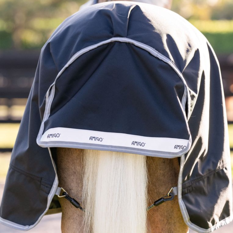 Horseware Amigo 250g 1200D Plus Pony Turnout Rug - Black/Titanium Grey Silver-3