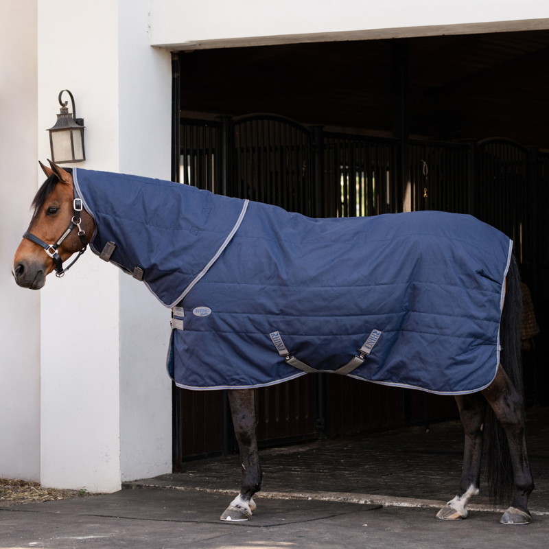 Horseware Rhino Stable Rug 100g - Navy/Titanium Grey Classic Blue-7