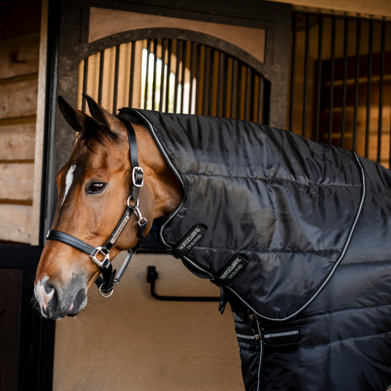 Horseware Amigo Ripstop Insulator 200g Stable Hood - Black/Black Silver