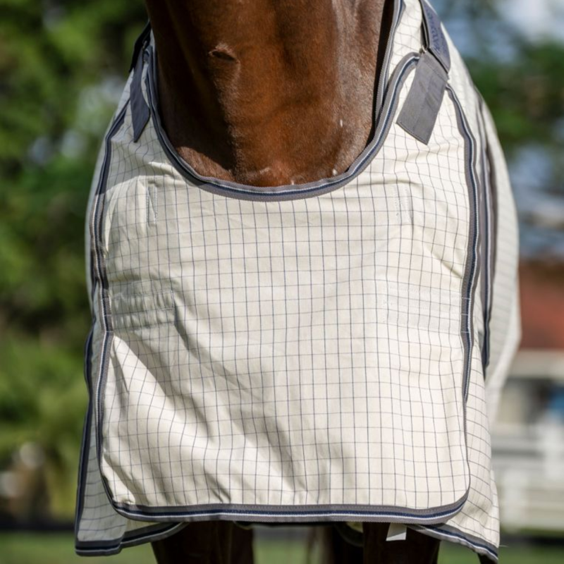 Horseware Rambo Optimo Supreme Summer Sheet Plus - Navy Check/Thunderstorm Grey Silver-1