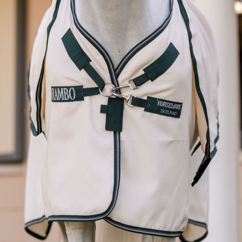 Horseware Rambo Hoody XL - Chalk/Hunter Green Silver-3