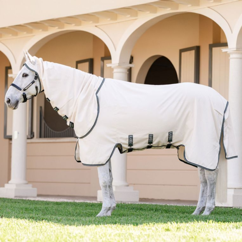 Horseware Rambo Hoody XL - Chalk/Hunter Green Silver