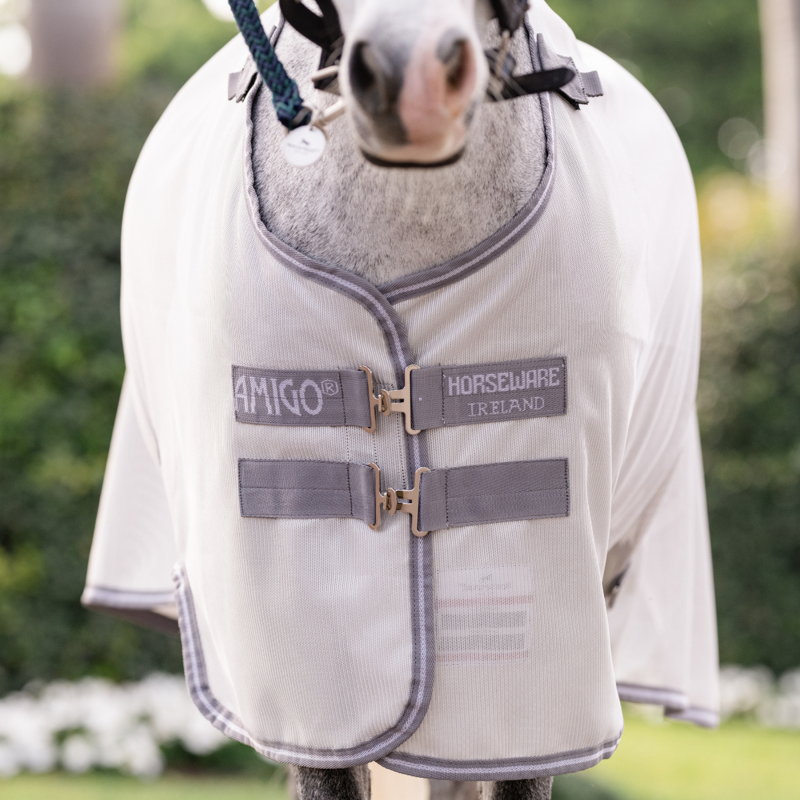 Horseware Amigo Bug Rug Plus Pony Fly Sheet - Silver/Titanium Grey Silver-2