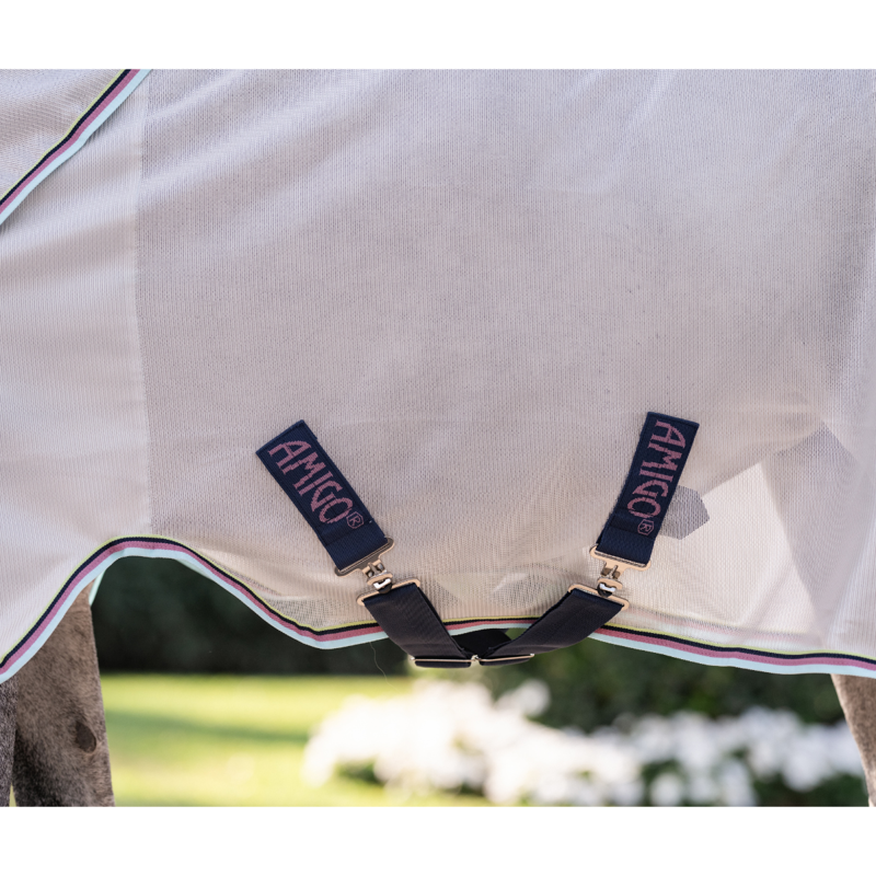 Horseware Amigo Bug Rug Plus Pony Fly Sheet - Silver/Lime Navy Pink Blue-4