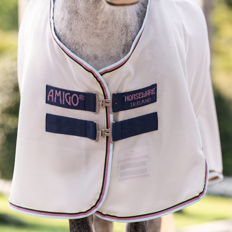 Horseware Amigo Bug Rug Plus Pony Fly Sheet - Silver/Lime Navy Pink Blue-1