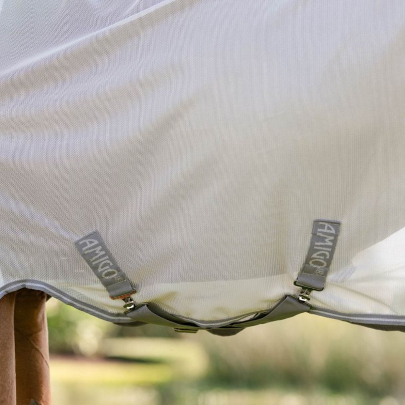 Horseware Amigo Bug Rug Pony Fly Sheet - Silver/Titanium Grey Silver-3