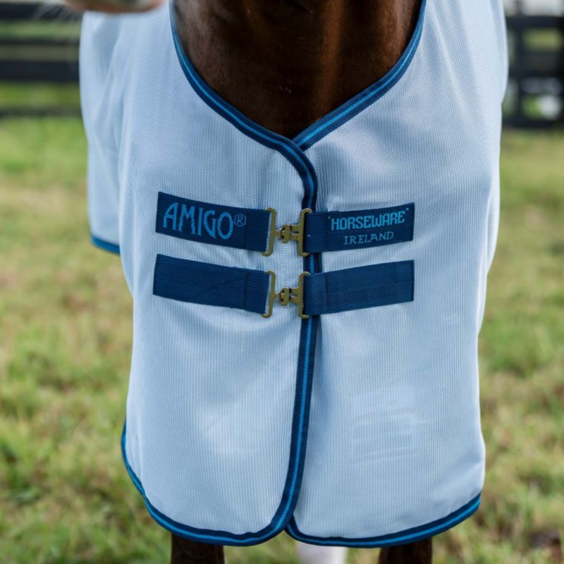 Horseware Amigo Bug Rug Fly Sheet - Azure Blue/Navy Electric Blue-1