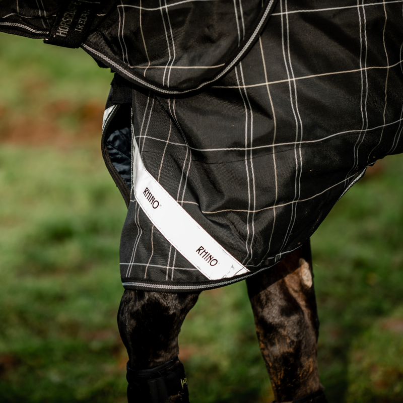 Horseware Rhino Plus Pony Turnout Bundle 0g + 200g - Black Check/Black White-8