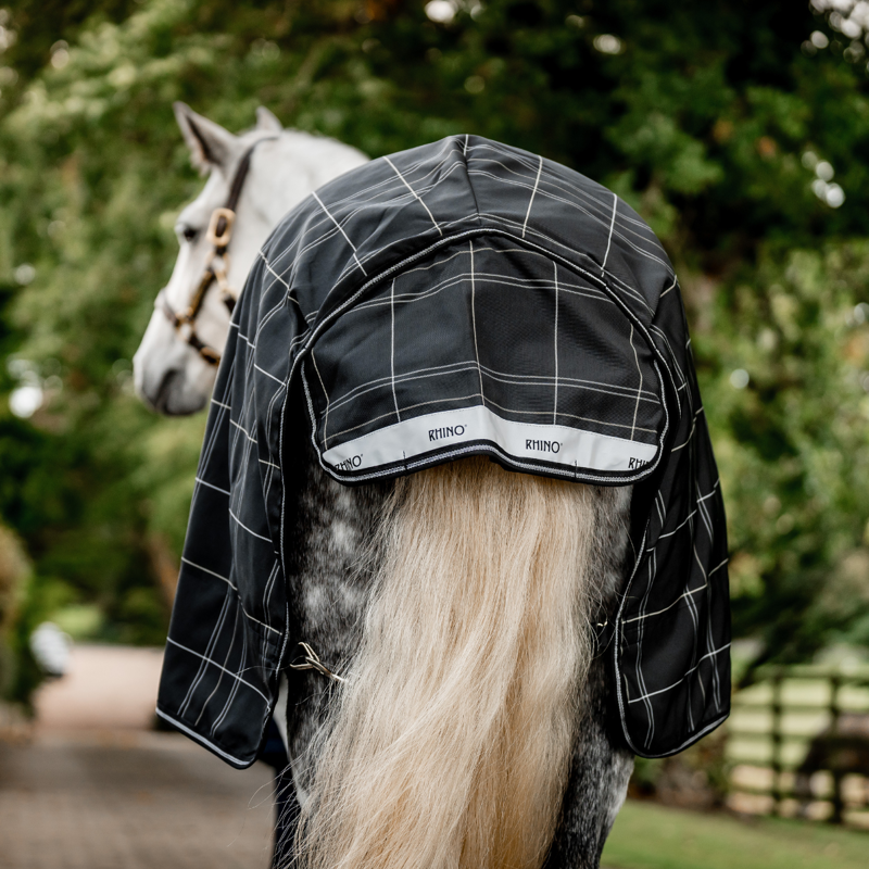 Horseware Rhino Plus Pony Turnout Bundle 0g + 200g - Black Check/Black White-5