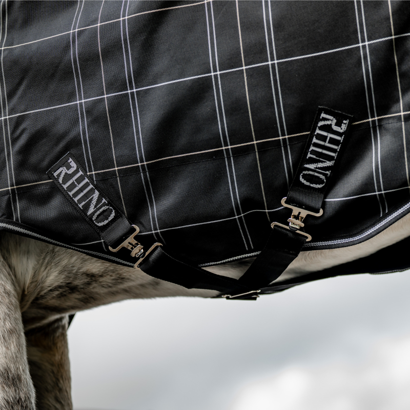 Horseware Rhino Plus Pony Turnout Bundle 0g + 200g - Black Check/Black White-4