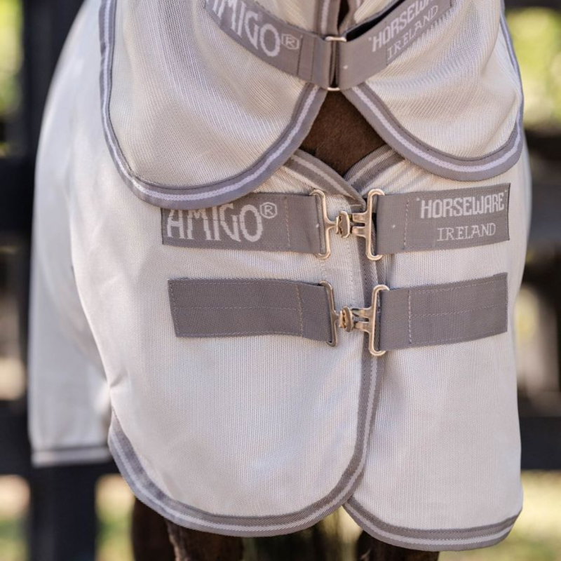 Horseware Amigo Bug Rug Plus Petite Fly Sheet - Silver/Titanium Grey Silver-2
