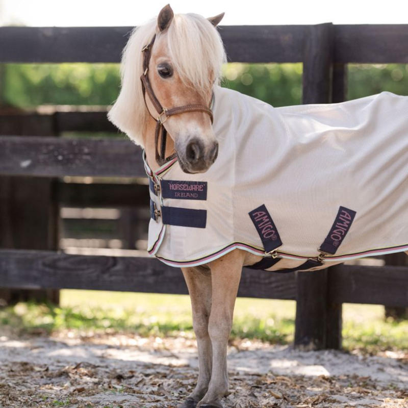 Horseware Amigo Bug Rug Plus Petite Fly Sheet - Silver/Lime Navy Pink Blue
