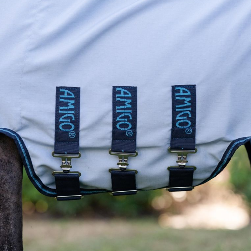Horseware Amigo Ripstop Petite Hoody Fly Sheet - Azure Blue/Navy Electric Blue-3