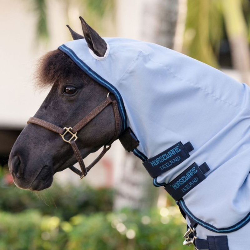 Horseware Amigo Ripstop Petite Hoody Fly Sheet - Azure Blue/Navy Electric Blue-1