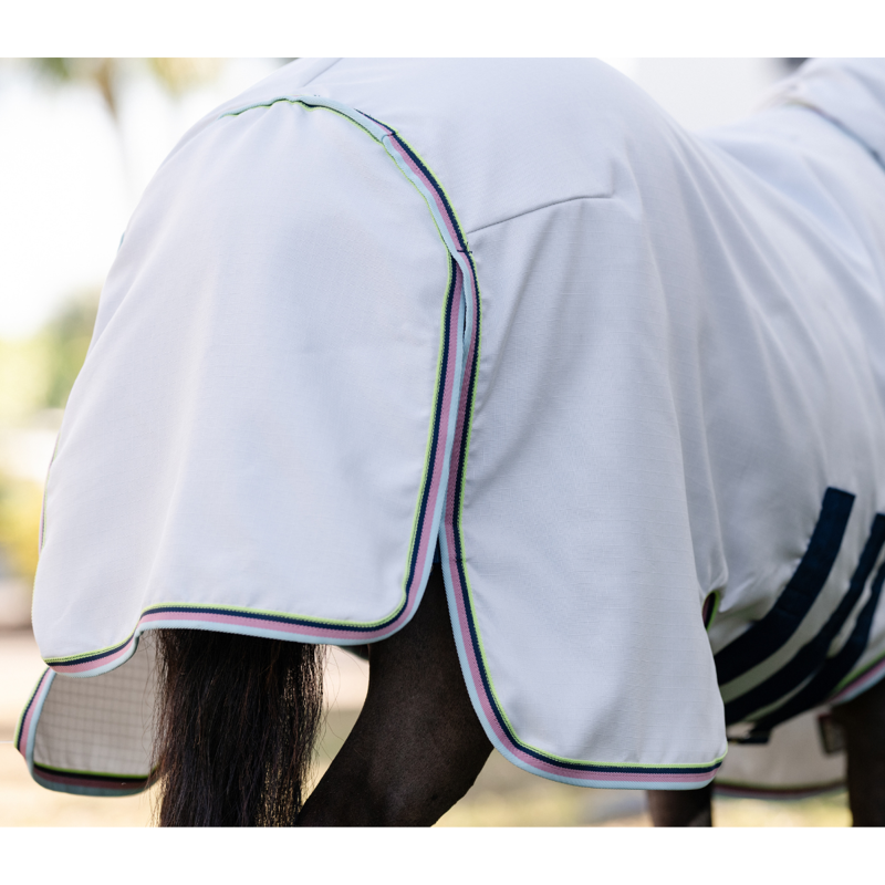 Horseware Amigo Ripstop Petite Hoody Fly Sheet - Silver/Lime Navy Pink Blue-5