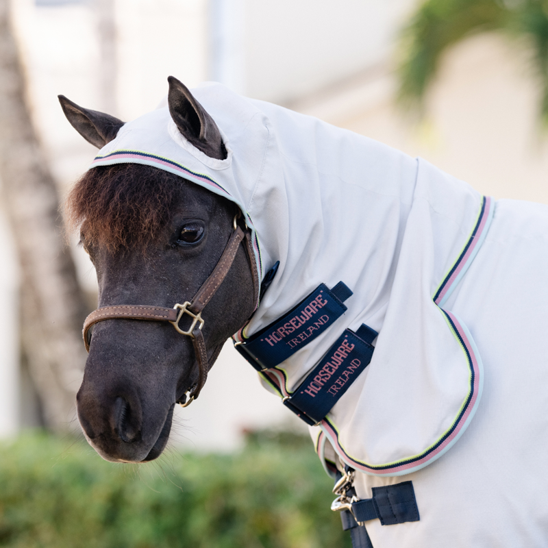 Horseware Amigo Ripstop Petite Hoody Fly Sheet - Silver/Lime Navy Pink Blue-1